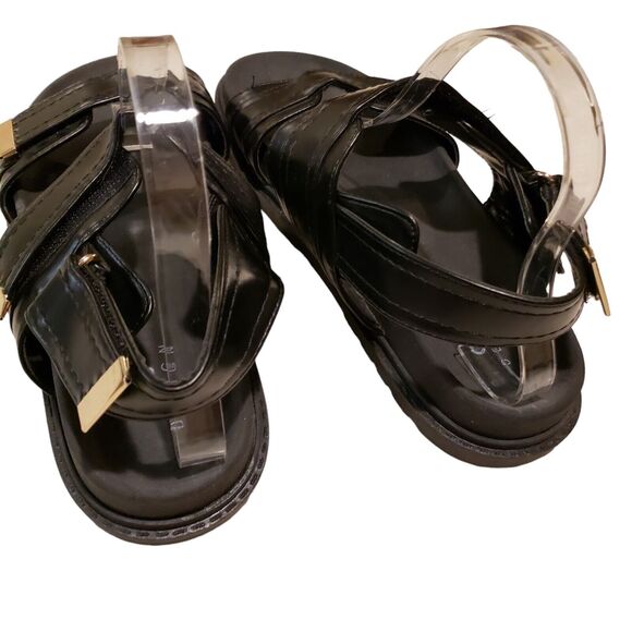 ASOS Falon Chunky Black Multi Strap Buckle Sandals - size 11 - Picture 5 of 8